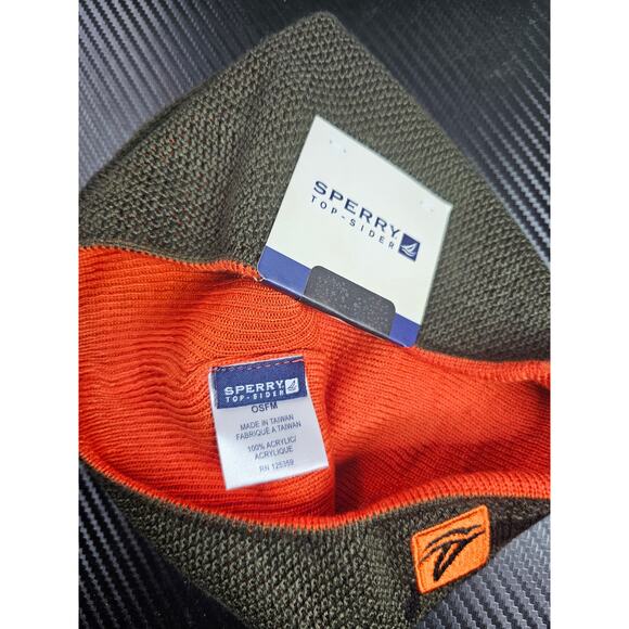 New Sperry Top Sider Knit Beanie Skull Cap Green & Black Adult One Size - Picture 3 of 5